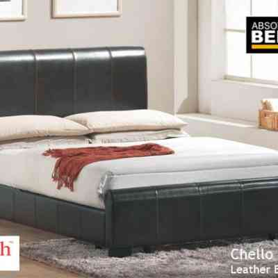 joseph chello genuine leather bed frame