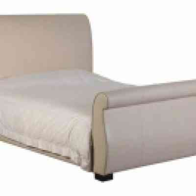Classic house cream faux croc leather sleigh bed frame