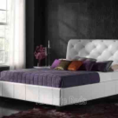 Kaydian Opera White Leather Bed Frame