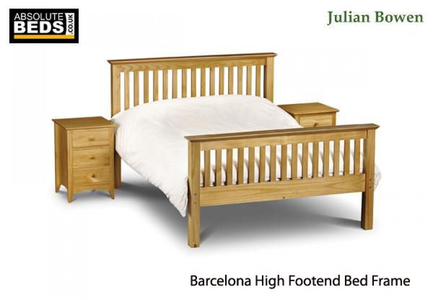 julian bowen barcelona pine high foot end wooden bed image