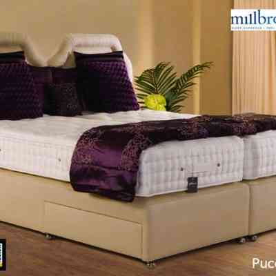 millbrook silhouette puccini 2000 pocket spring divan bed set