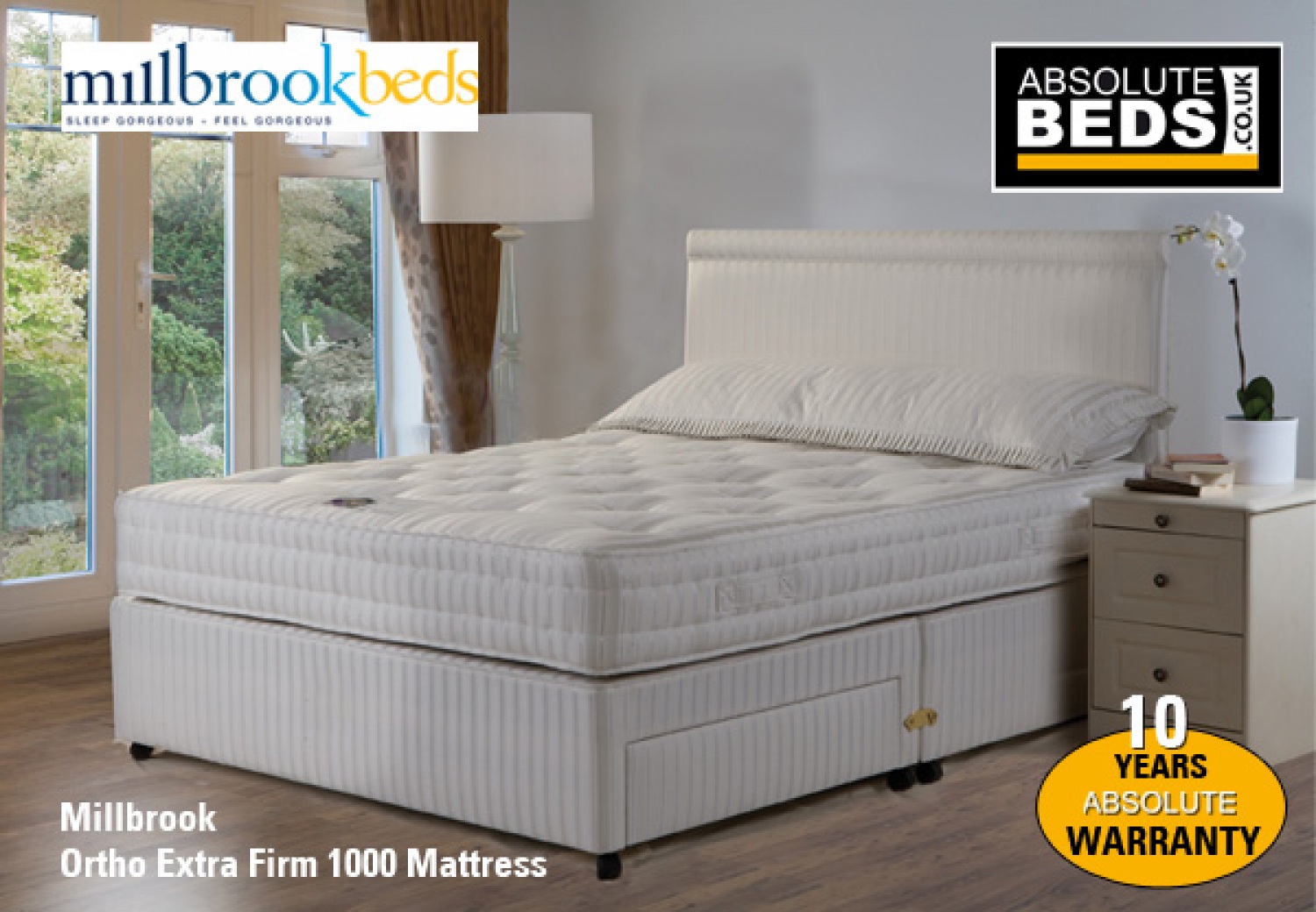 Millbrook Orthopaedic Extra Firm 1000 Divan Bed Set image