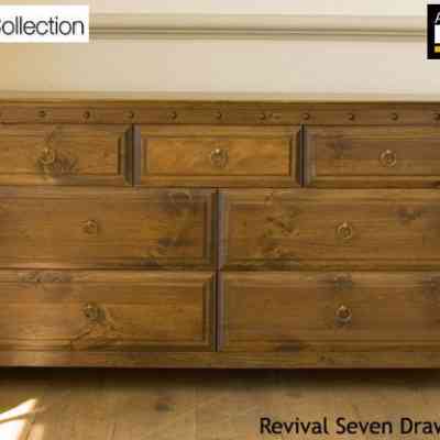 revival collection seven drawer long pine chest